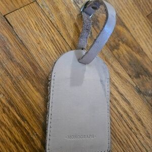 Monograph Tan Leather Luggage Tag